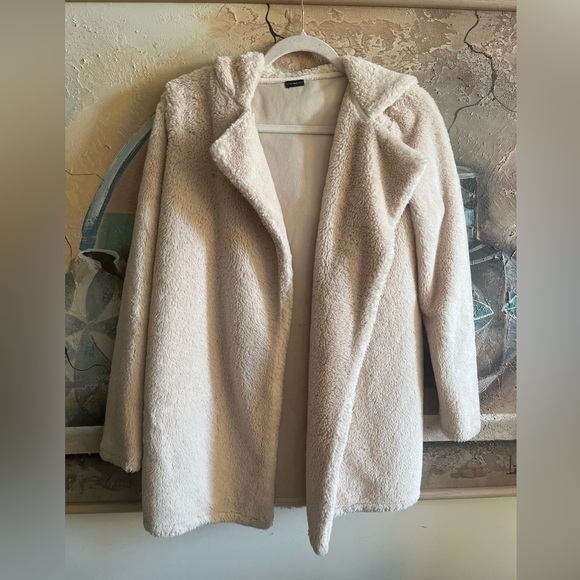 Brandy Melville Sherpa Hooded Open Jacket - Picture 1 of 7